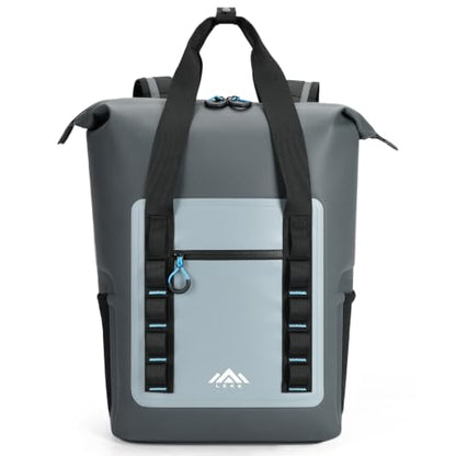 Lekesky Backpack Cooler, 30L Soft Lightweight Cooler Bag, Waterproof for Beach, Travel, Camping, Picnic, Hiking (20 CAN Grey) - color: Grey