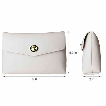 Cosmetic Bag Travel Makeup Pouch Travel Organizer, Zipper Pouch Bags for Women Vegan Leather (No Text, Off White) - color: Off White