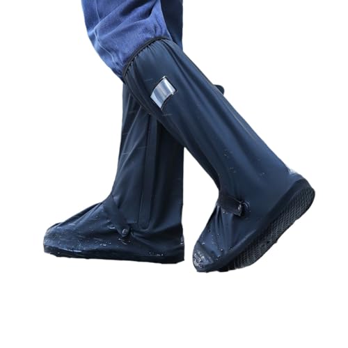 High Waterproof Rain Boot Covers, Heavy Duty Reusable Shoe Covers for Rain Snow Mud, Anti Slip Elastic Overshoes for Outdoor Cycling Walking - size: Medium