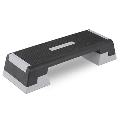 MADOG Aerobics Stepper Platform with 4/6/8 inch Height Stackable Risers - color: Black/Gray, size: 38-Inch