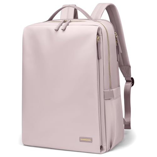 GOLF SUPAGS Stylish Laptop Backpack for Women Airline Approved Perfect for Work College and Travel Multi-Functional Casual Daypack Fits 14 Inch Notebook (Pinkish Grey) - color: Pinkish Grey, size: 14-Inch