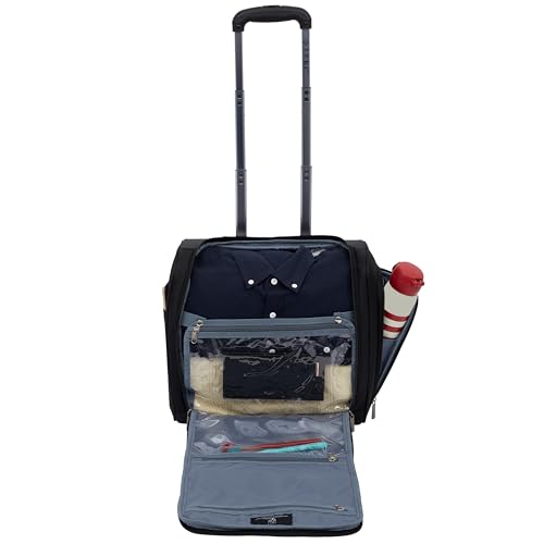 TPRC 15” Underseat Carry-On Luggage Airline Approved Personal Item with USB Charging Port, Black - color: Black