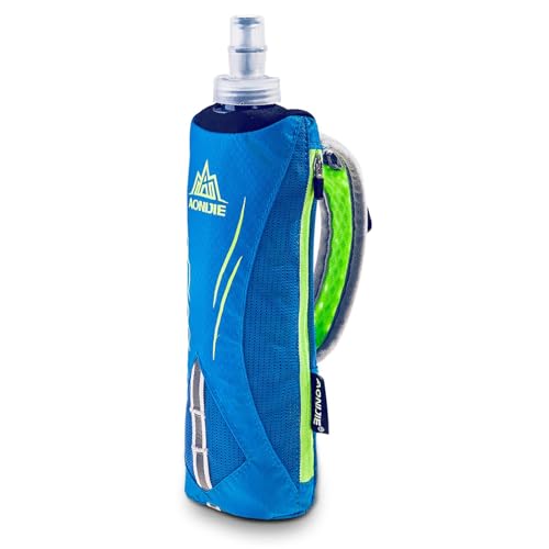 TRIWONDER Handheld Water Bottle for Running, Quick Grip Chill 17 oz Handheld Soft Water Bottle with Hand Strap Hydration Pack, BPA Sport Soft Flask (Blue) - color: A-Blue 500ml Handheld Bottle