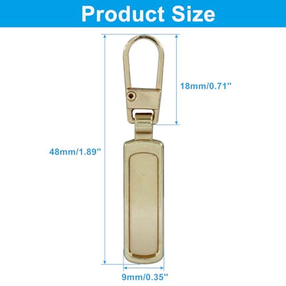 Auvotuis 4Pcs Zipper Pull Replacement for Small Holes, Detachable Tiny Zipper Replacement Slider, Spare Zipper Pulls for Luggage/Jackets/Backpacks/Boots/Purses (Gold) - style: Gold