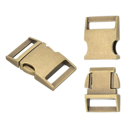 PATIKIL Quick Side Release Buckle, Metal Buckles Replacement No Sewing Snaps Clips Clasps - color: Bronze, size: 9/16 Inch