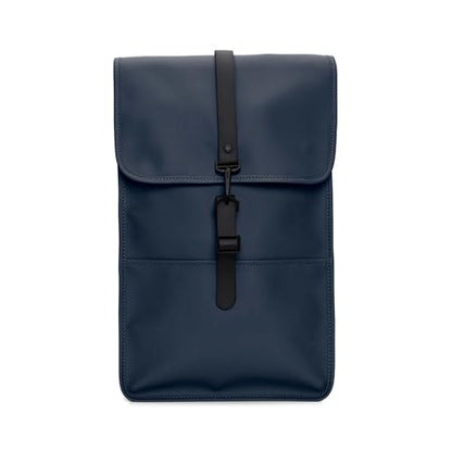 RAINS Backpack - Navy Waterproof Slim Backpack for Men and Women - 15 Inch Laptop Compartment, Flap Closure, Water Resistant & Water Repellent - 2 Year Warranty - color: Navy, size: Standard