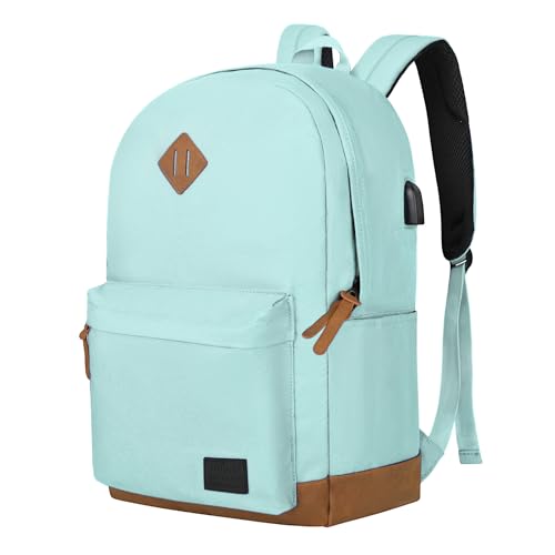 Goloni Backpack for Men Women,Travel Laptop Backpack, Water Resistant 17.3 Inch USB Charging Backpack, Large Capacity Work Commute Bag,Lake Green - color: Lake Green, size: Medium