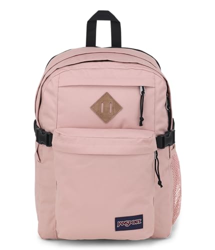 JanSport Main Campus Backpack - Travel or Work backpack w 15-Inch Laptop Sleeve and Dual Water Bottle Pockets, Misty Rose - color: Misty Rose