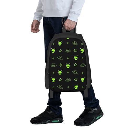 Sturdy Polyester Shoulder Pack Galaxy Alien, Anti Theft Spacious Camping Rucksack Casual Daily Bag for Men Women Fitness Outdoor Activity - color: Design (1029)