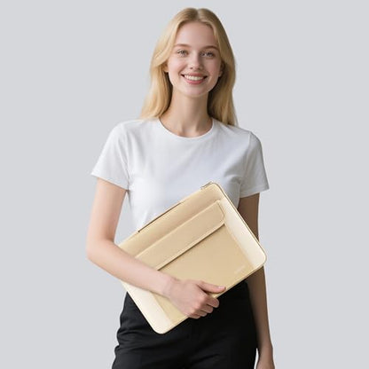 DOMISO 17-17.3 Inch Laptop Sleeve Case,Water-resistant Laptop Protective Case for Dell, HP, Lenovo, Asus, Acer, Alienware,Beige - color: Beige, size: 17 - 17.3 Inch