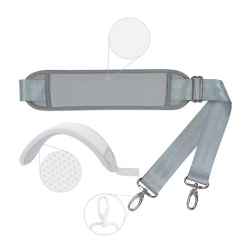 60 Inch Shoulder Strap with Removable Ultra-Thick Pad，Adjustable Buckles and Metal Hooks - color: Grey