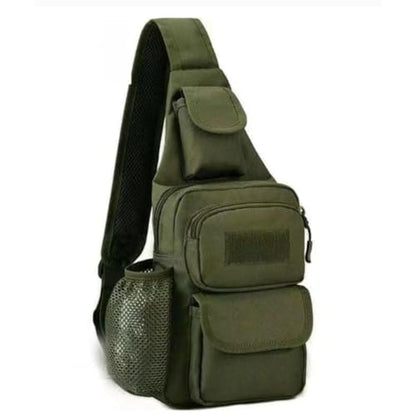 Sling Bag Crossbody Backpack for Men Women Travel Outdoor Camping (Army green) - color: Army Green