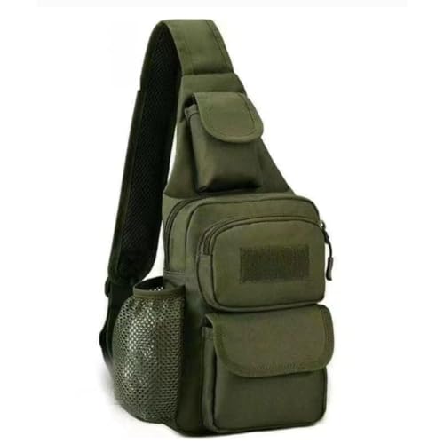 Sling Bag Crossbody Backpack for Men Women Travel Outdoor Camping (Army green) - color: Army Green