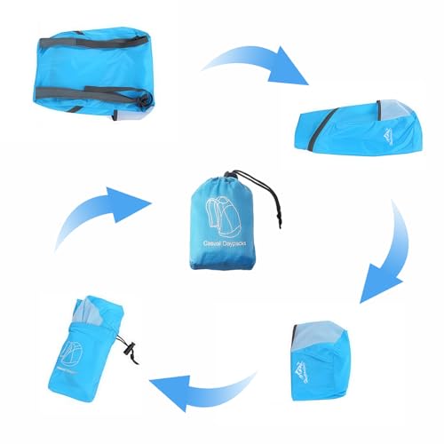 Ultra Lightweight Travel Foldable Backpack,Water Resistant Reusable Hiking Daypack for Camping Outdoor for Women&Men - color: Dark Blue