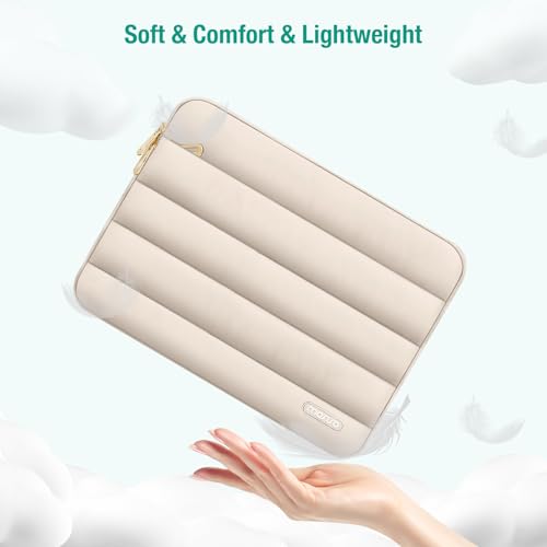 MOSISO Laptop Case 13.3 inch,13-13.3 inch Puffy Laptop Sleeve Compatible with MacBook Neo/Air 13.6 M5 M4 M3 M2 M1/Pro 13/14,HP Dell ASUS Lenovo,Polyester Horizontal Bag with Small Case, Sand - color: Sand, size: 13.3 inch