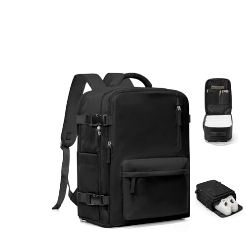 VGCUB Travel Backpack for Women Men for Spirit Airlines Personal Item Bag 18x14x8 Inches Laptop College Waterproof Carry on Flight Approved Work Backpack Mochila de Viaje,Black - color: Black, size: Small