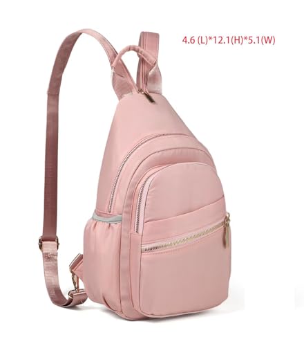 Xsecnua Small Crossbody Bag Convertible Mini Backpack for Women, Cross Body Sling Bag Sling Backpack for Travel Daypack - color: Pink