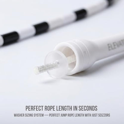 Pro-Grade Beaded Jump Rope for Beginners - color: Black/White