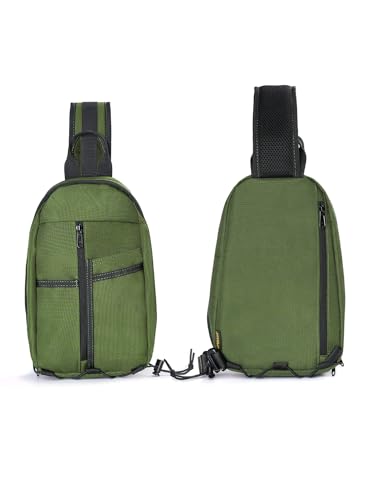VIPERADE UGS1 Casual Daypack Shoulder Sling Bag Small Outdoor Chest Pack for Men Traveling, Hiking, Camping (Green) - color: Green
