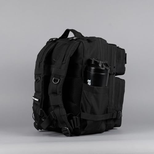 WOLFpak 35L Tactical Gym Backpack (Alpha Black) Durable 1000D Waterproof Oxford Material with MOLLE Webbing, Laptop Pocket & Dual Cup Holders, Durable Fitness/Travel/Military Daypack - color: Alpha Black