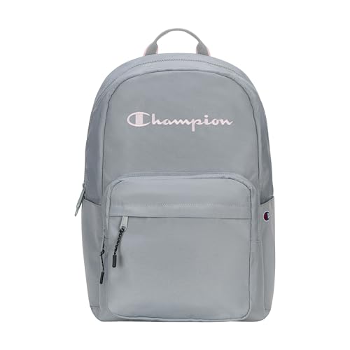 Champion Steady Laptop Backpack with Padded Adjustable Straps, Water Bottle Pockets for Work, Travel, Commute, Grey/Rose Shadow, One Size - color: Grey/Rose Shadow