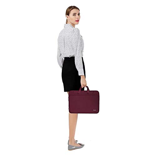 MOSISO 360 Protective Laptop Bag 15.6 inch, 15-16 inch Computer Bag Compatible with MacBook Air 15 inch/Pro 16 inch, HP,Dell,Lenovo,Asus,Notebook, Laptop Carrying Case with Strap&Handle, Wine Red - color: Wine Red, size: 16 inch