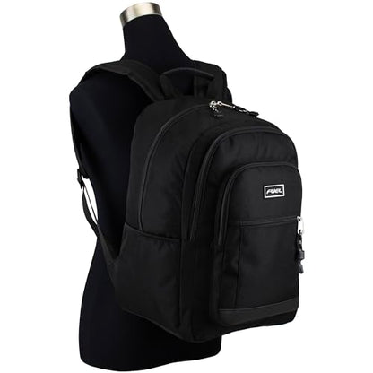 FUEL Laptop Durable Hiking Travel Commuter Carry On Casual Daypack Classic Bag Backpack, Black - color: Black