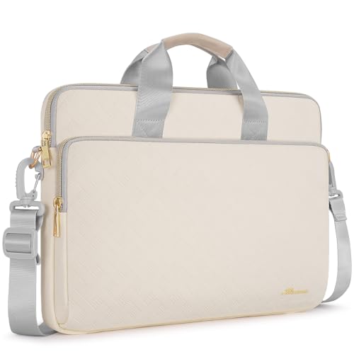 KIZUNA 17 Inch Laptop Sleeve Case - Shoulder Bag for 17.3" MSI, Dell, HP Gaming, Lenovo & More - Beige - color: Beige, size: 17 Inch