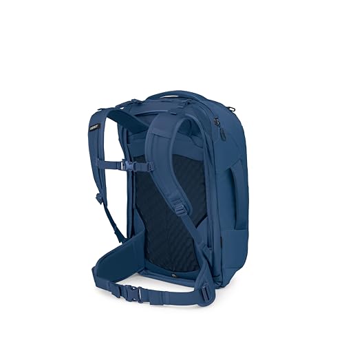 Osprey Farpoint 40L Men's Travel Backpack - Carry On Bag with Laptop Sleeve and Toiletry Pocket, Antique Blue - color: Antique Blue, style: 40l