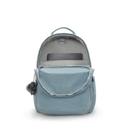 Kipling Women's Seoul 15" Laptop Backpack, Durable, Roomy with Padded Shoulder Straps, Built-In Protective Sleeve - color: Relaxed Grey, size: 12.75''L x 17.25''H x 8''D