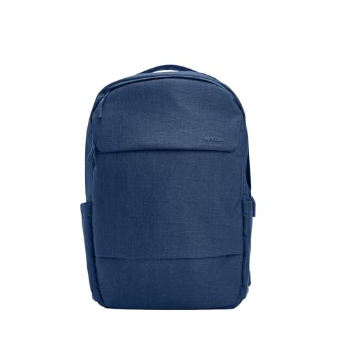 Incase Crosstown Backpack – 20L Everyday Laptop Backpack for Work, Travel – 16" Faux Fur MacBook Sleeve, External Front Pocket, Water Bottle Pockets, Travel Pass Through - Navy - color: Navy