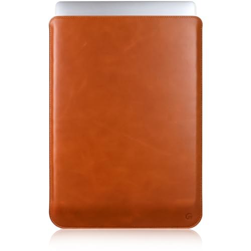 Casemade Real Leather Laptop Sleeve for MacBook Pro & Air Fits 13, 14, 15 & 16 Inch - Genuine Full Grain Leather with Soft Wool Lining (16-inch - 2019) - color: Tan, size: 16" 2019