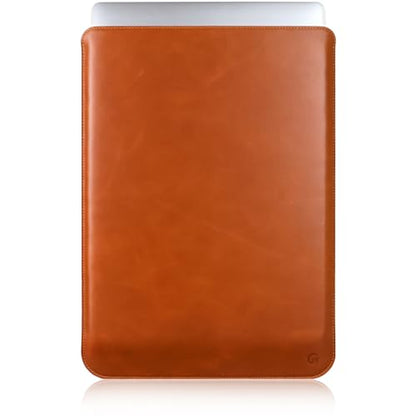 Casemade Real Leather Laptop Sleeve for MacBook Pro & Air Fits 13, 14, 15 & 16 Inch - Genuine Full Grain Leather with Soft Wool Lining (16 inch - Pro M1/M2/M3/M4/M5) - color: Tan, size: 16" Pro M1-M5