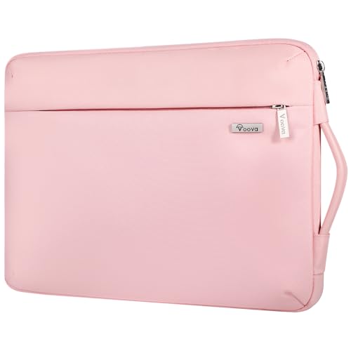 Voova Laptop Sleeve Case 14 15 Inch for Women, 360° Protective Waterproof Slim Computer Bag Cover Compatible with MacBook Air 15 M2/M3/M4 2024-2025, MacBook Pro 14/15, Hp Chromebook 14, Pink - color: Sakura Pink, size: 14-15 Inch