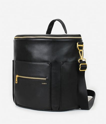 FAWN DESIGN The Original Diaper Bag, Faux Leather Diaper Bag Backpack, Vegan Leather, Large Capacity Baby Bag for Mom - color: Black