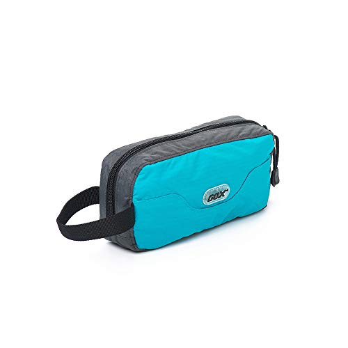 GOX Travel Small Toiletry Bag for Men Nylon Dopp Kit Medicine Bag Travel Organizer Pouch Shave Kits for Teens Toiletry Essentials Bathroom Compact (Turquoise, 7.9 * 3.7 * 2 Inches) - color: Turquoise, size: 7.9*3.7*2 Inches