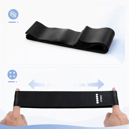 3Pcs Ring Resistance Bands X-Heavy Duty Resistance Ring Fitness Exercise Bands Elastic Loop Band for Working Out Men Women Home Yoga Leg Strength Training Physical Therapy (Black)