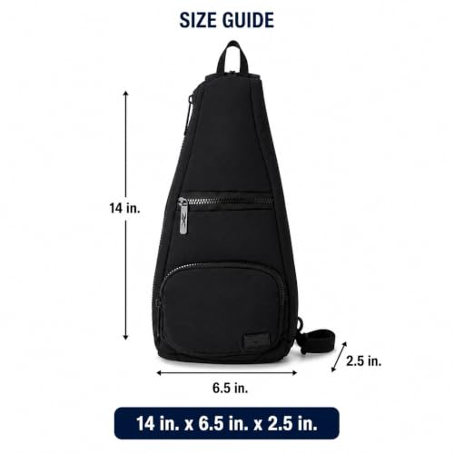Reebok Unisex Crossbody Bag - Convertible Compact Durable Cross Body Bag for Women and Men - Gym and Travel Essentials, Size One Size, Maeve Black - color: Maeve Black