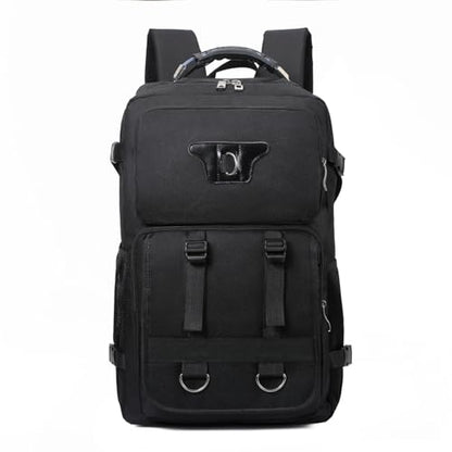Large Travel Backpack Carry,Camping Hiking Backpack,Water Resistant Outdoor Daypack Travel Bag for Climbing Skiing (Black) - color: Black