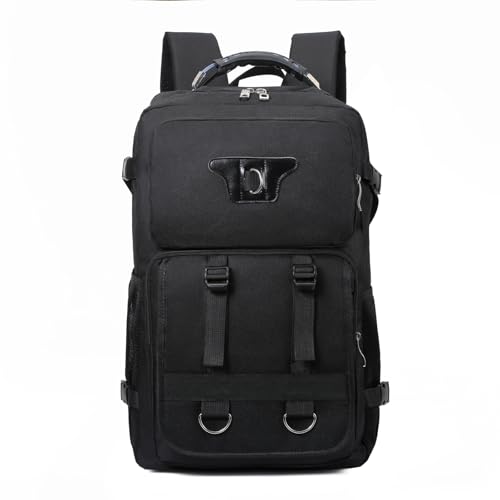 Large Travel Backpack Carry,Camping Hiking Backpack,Water Resistant Outdoor Daypack Travel Bag for Climbing Skiing (Black) - color: Black