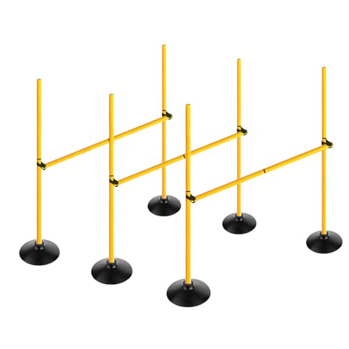 Adjustable Height Agility Hurdle Set Multi-Function Soccer Trainning Pole Set Coaching Sticks with Rubber Base - color: 3.3 FT