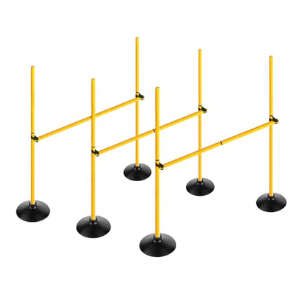 Adjustable Height Agility Hurdle Set Multi-Function Soccer Trainning Pole Set Coaching Sticks with Rubber Base - color: 3.3 FT