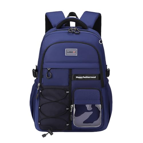 Laptop Backpack Large Cool Aesthetic Waterproof Hiking Travel Backpacks Multiple Pockets Book Bag for College Women Men (Navy Blue) - color: Navy Blue