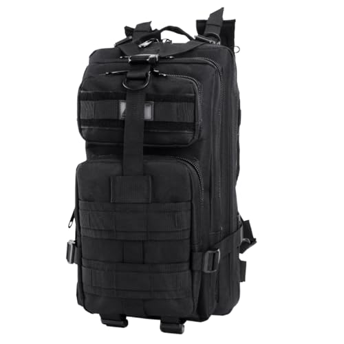 Tactical Military Assault 35L Travel Backpack, Army 3-Day Assault Pack for Camping, Hunting, Trekking, Outdoor Survival Range Molle Bag with Multi-Compartment Storage, Black - color: Black, size: 35 L