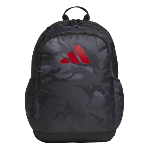adidas Affiliate School Backpack 28L - color: Woodland Essential Camo Grey Six/Black/Better Scarlet