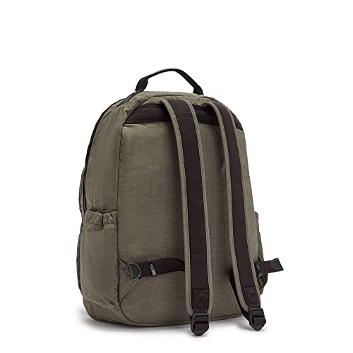 Kipling Women's Seoul 15" Laptop Backpack, Durable, Roomy with Padded Shoulder Straps, Built-In Protective Sleeve - color: Green Moss, size: 12.75''L x 17.25''H x 8''D