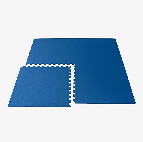 We Sell Mats 1/2 Inch Thickness Multipurpose EVA Foam Floor Tiles, Interlocking Floor Mat for Indoor Gym and Home Use, 24 in x 24 in, Blue, 16 Square Feet (4 Tiles)