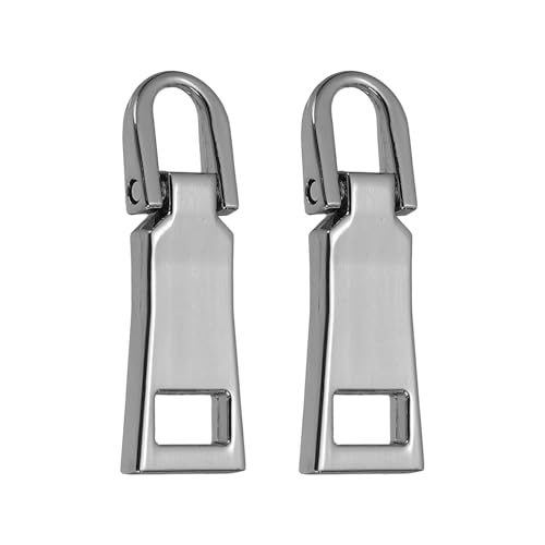 uxcell 2Pcs Zipper Pull Replacement, Detachable Metal Zipper Handle Mend Fixer Tab Repair for Luggage Suitcase Backpack Jacket Bags Boots Coat, Gunmetal Black - color: Gunmetal Black