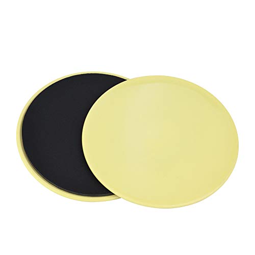 Sliders For Working Out, Workout Sliding Discs 2PCS Lightweight Full Body Workout Equipment Exercise Core Sliders, For Home & Gym Use (Yellow)