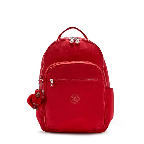 Kipling Women's Seoul 15" Laptop Backpack, Durable, Roomy with Padded Shoulder Straps, Built-In Protective Sleeve - color: Cherry Tonal, size: 12.75''L x 17.25''H x 8''D